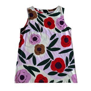 Marimekko Womens M Floral Tank Top Pullover pink Cream Uni Qlo